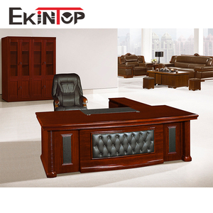 Ekintop Managing Directors Office Furniture Design <strong>Solid</strong> <strong>Wood</strong> Executive <strong>Desk</strong> With Paper Veneer Finished - Product Image 1