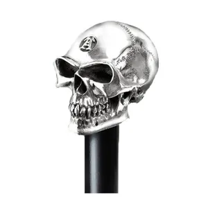 Hallmarked Silver Skull Resin Blind Walking Stick