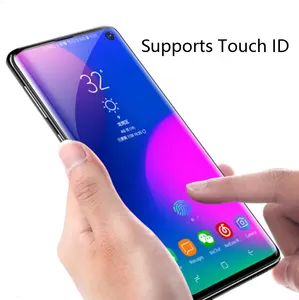 Supports Touch ID Curved full cover screen protector for samsung galaxy s10 s10 plus screen protector fingerprint unlock