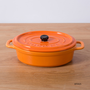 Ustensiles de cuisson en céramique <span class=keywords><strong>avec</strong></span> <span class=keywords><strong>couvercle</strong></span>, poêles <span class=keywords><strong>à</strong></span> pâtisserie originales en porcelaine de couleur orange, vaisselle décorative - Product Image 6