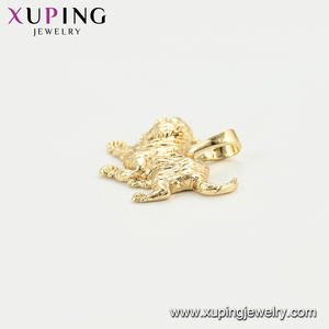 34289 xuping perhiasan modis liontin Pesta zodiak Cina harimau 14K emas punk wanita untuk Kalung