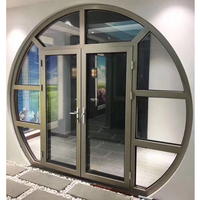 Taille de conception incurvée moderne personnalisée 2.0mm d'épaisseur porte de maison double modèle de porte à battant en aluminium