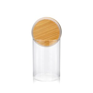 Pot hermétique en verre borosilicate avec couvercle en liège de <span class=keywords><strong>bambou</strong></span>, récipient de stockage des aliments, épices, étanche à la chaleur - Product Image 3