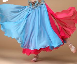 Falda de Danza del Vientre Bestdance, Falda de Danza del Vientre con Doble Abertura, Falda de Danza del Vientre con Abertura Lateral - Product Image 6