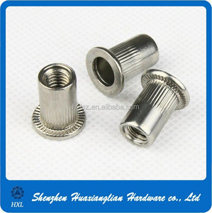 Remache de acero inoxidable y acero al carbono, <span class=keywords><strong>rosca</strong></span> interna m4 m6, cabeza plana, tuerca moleteada - Product Image 4