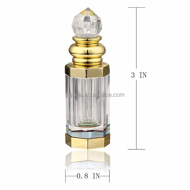 3ML Clear Vintage Attar Flaschen säule Aurora Borealis Leerer Behälter K9 Kristall Nachfüllbare Frau Parfüm flasche