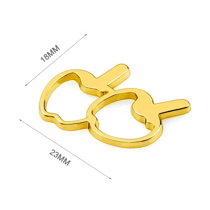 Bag Hardware Gold Metal Logo Tag for Purse, Custom Apple Shape Small Metal Logo For Clothing