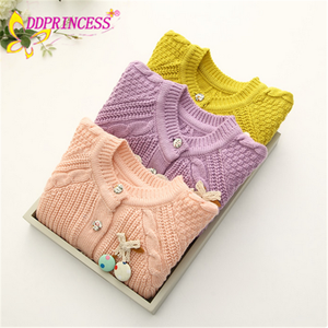 ¡Oferta! suéter de punto para niños, ropa para niñas, abrigo de invierno con botón - Product Image 2