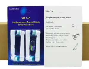 Süper eylül döner elektrikli diş fırçası 4 adet/paket değiştirilebilir diş fırçası kafaları SB17a elektrikli diş fırçası kafaları