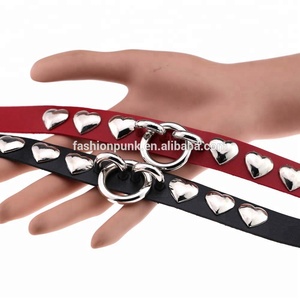 Personalità esagerata Rivetti <span class=keywords><strong>Cuore</strong></span> Anello Choker DELL'UNITÀ di elaborazione LeatherJewelry Harajuku Punk Gothic Dichiarazione Collana - Product Image 6