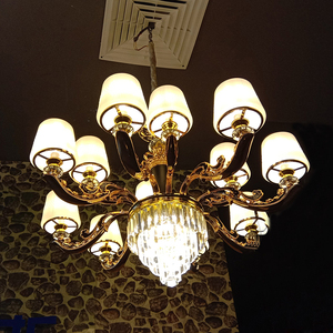 <span class=keywords><strong>Lampadario</strong></span> di Lusso per Sala da Pranzo in Cristallo Trasparente con <span class=keywords><strong>Bracci</strong></span> in Lega di Zinco e Telecomando - Product Image 3
