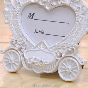 Decorazioni nuziali doccia nuziali Vintage forniture carrozza carrozza zucca posto carta carta porta foto cornice - Product Image 3