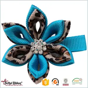 Polka dots grosgrain bows with headwear flower handmade printing hair bows