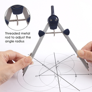 Foska Hot Bán 9 cái sinh viên văn phòng phẩm trường vẽ la bàn Divider hình học phong cách kim loại vẽ la bàn toán thiết lập - Product Image 5