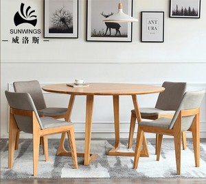 Mesa redonda moderna, sencilla, coreana, juego de mesa de comedor, muebles para el hogar de madera de Fresno norteamericano, fabricación de comedor y OEM, 5 uds. - Product Image 3
