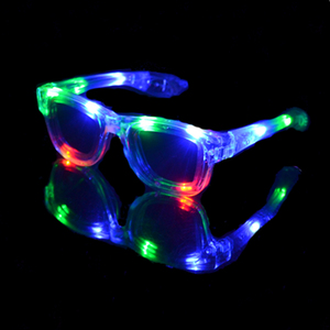 Lunettes classiques violettes LED transparentes, 4 pièces, verres classiques