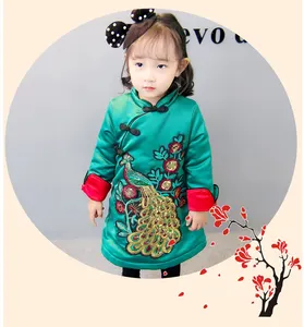 Hao bebek Cheongsam kız Toddler sıcak iyi bebek yeni yıl Qipao Phoenix etek elbise