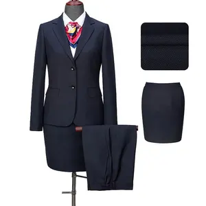 tailored custom designer High quality 100% wool fabric pant suits custom women office suits