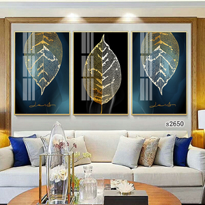 Nghệ Thuật Hiện Đại Gallery tường trang trí nội thất Acrylic vải vàng trừu tượng lá bức tranh kỹ thuật số in tường nghệ thuật - Product Image 6