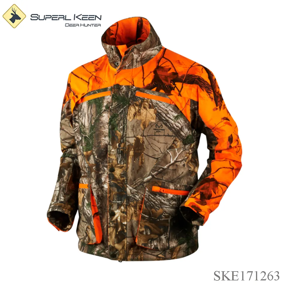 Fábrica chama laranja camo parka 3 em 1 jaqueta inverno impermeável respirável Camo Jackets