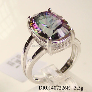 Gioielli in <span class=keywords><strong>Argento</strong></span> sterling <span class=keywords><strong>Vendita</strong></span> Da Gram Arcobaleno Mystic Topaz Anello Set di Gioielli Migliore Qualità - Product Image 1