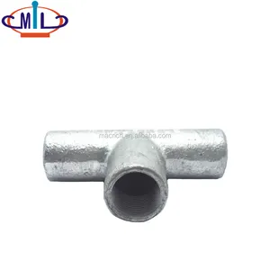 20mm hierro maleable galvanizado T conector del tubo