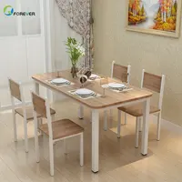 Multifunctional Steel Wood Dining Table and Chair for Small Apartment