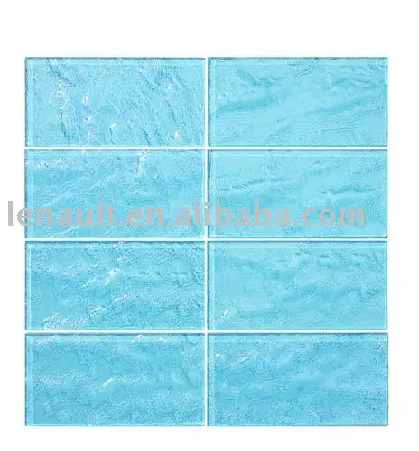 Carrelage mosaïque bleu pur, verre de cristal, pour piscine