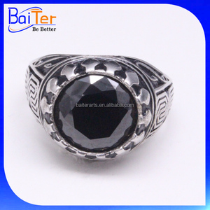 Di modo Turco Anello Dei Monili 925 Sterling Silver Mens Nero Anelli di Diamante - Product Image 2