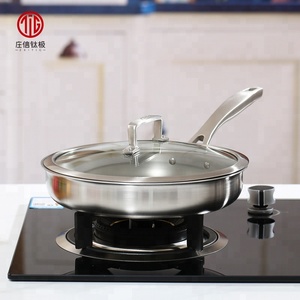 Poêle à frire ronde antiadhésive en titane, ustensile de cuisine, pour <span class=keywords><strong>Chef</strong></span> cuisinier, avec couvercle - Product Image 5