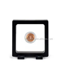 7x7x2cm Black ABS Frame Membrane Commemorative Coin Display Box