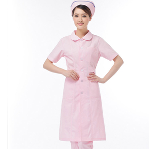 El Personal Médico Enfermera Del Hospital Uniforme Set Vestido Rosa De Cuello chino - Product Image 4