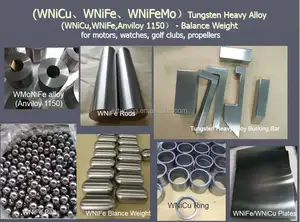 Virgo — alliage de tungstène de haute densité, W90NiFe, nickel, fer