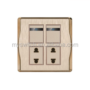 Factory Directly Wholesale Customized Aluminum Steel PC Panel 2 Gang 2 Way Pakistan Wall Switch Socket