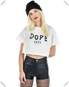 Белый укороченный топ из 100% хлопка на заказ, женская футболка с коротким рукавом, свободная облегающая укороченная футболка, оптовая продажа, женский сексуальный укороченный топ
