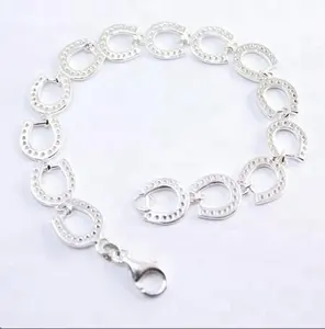 Thiết Kế Mới Nhất Trang Sức Ngựa 925 Sterling Silver Horseshoe Link Bracelet Cho Người Yêu Cưỡi Ngựa