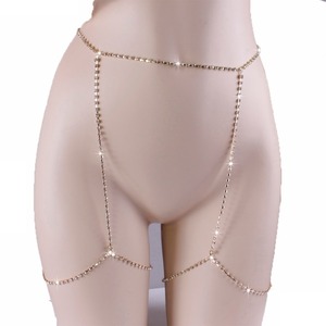เครื่องประดับร่างกายผู้หญิงเซ็กซี่ทองและเงินฝัง Rhinestone ขาโซ่,แฟชั่นเซ็กซี่ร่างกายเครื่องประดับขาโซ่ร่างกายเจาะเครื่องประดับ
