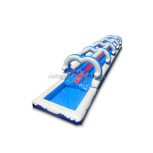 XIXI TOYS Tobogán inflable para salpicaduras de agua personalizado/Tobogán acuático inflable azul de verano - Product Image 2