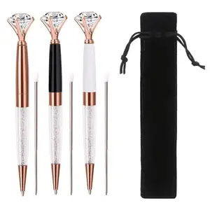 Bling Diamond Retractable Ballpoint Pen Crystal Pens Stationery Office School Gift