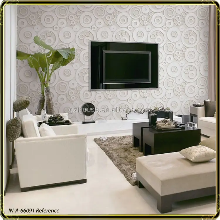 Morden Circle design 3d designs for tv backed wall vinyl pvc living walls wallpaper