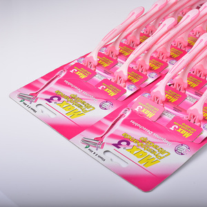 Desechable Triple Cuchilla Señora Afeitadora Tarjeta Colgante Rastrillo Para Cuchillas Hojas Maquinas De Afeitar Profesional - Product Image 2