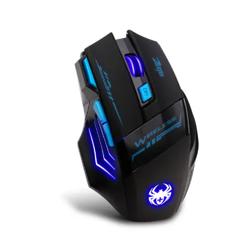 Ratón óptico profesional de 2400DPI para Gaming, inalámbrico, de alta calidad, LED, 7 teclas, 2,4G