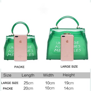 fourre-tout de luxe gelée femme sacs sacs à <span class=keywords><strong>main</strong></span> sac principale femme femmes dames pvc gelée sacs à <span class=keywords><strong>main</strong></span> transparent - Product Image 2