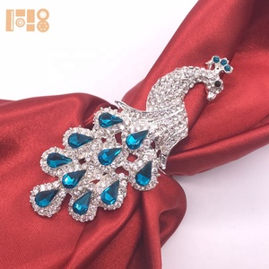 Anelli di cristallo Vintage con diamanti in <span class=keywords><strong>oro</strong></span> rosa strass in lega di metallo in alluminio per la decorazione della tavola di nozze e festa - Product Image 6