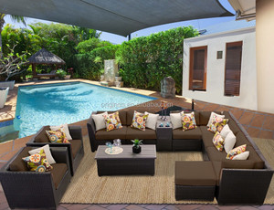 Hotel de 5 estrellas elegante salón transversal grande exterior silla y <span class=keywords><strong>mesa</strong></span> muebles de ratán <span class=keywords><strong>sofa</strong></span> - Product Image 2