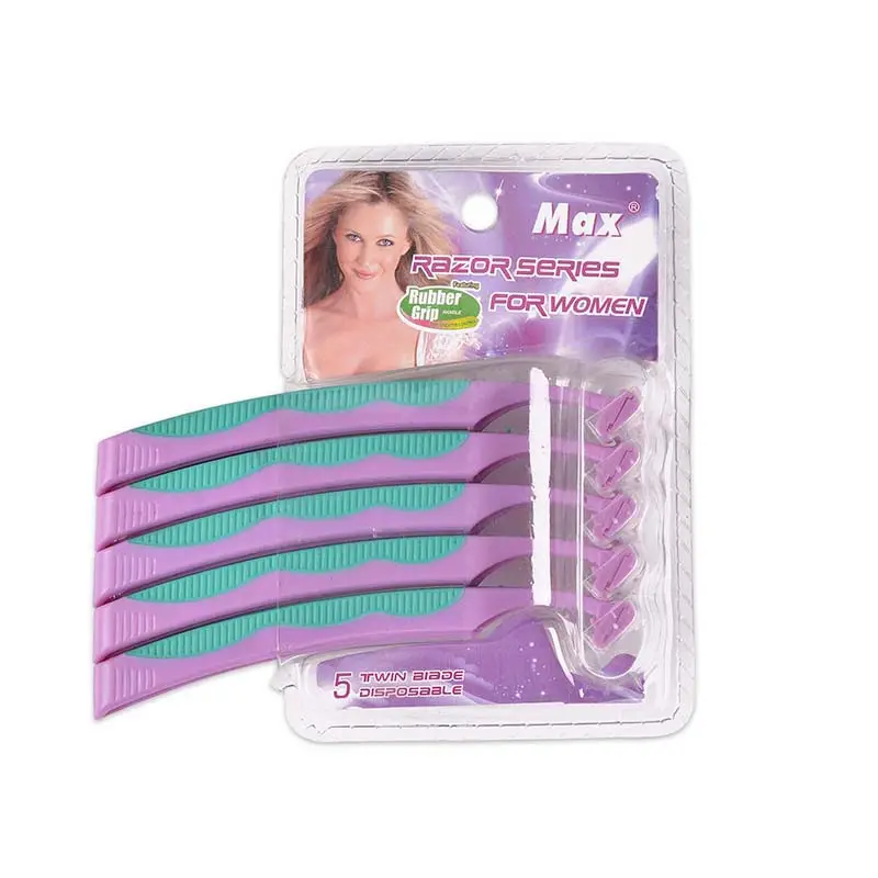 twin blade disposable shaving razor for lady