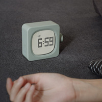 Inteligente noche luz USB carga Digital cúbicos Mini reloj de alarma