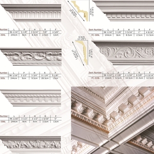 Hoge Kwaliteit Mooie Goedkope Decoratieve <span class=keywords><strong>Pu</strong></span> Polyurethaan Decoratieve Kroonlijsten Bouwmaterialen - Product Image 1