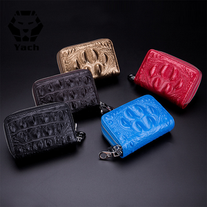 En gros personnalisé à la main en cuir <span class=keywords><strong>or</strong></span> noir coloré mode passeport porte-cartes à glissière porte-monnaie mini sac à main - Product Image 6