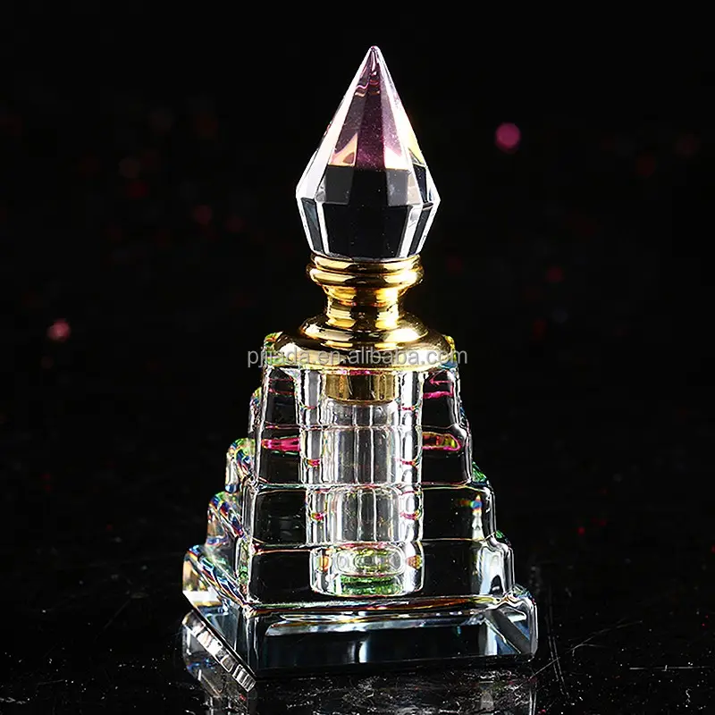 독특한 스타일 3ML 피라미드 모양의 오로라 여성 리필 K9 크리스탈 향수 병